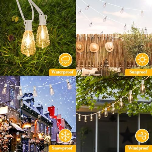 Brightever 50FT LED String Lights 27 Bulbs Outdoor Waterproof Dimmable - Image 5
