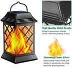 TomCare Flickering Flame Solar Lights Outdoor Metal Hanging Lantern, 2 Pack - Image 2