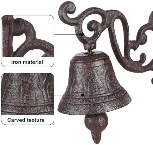 Decorative Bell, Cast Iron Dinner Bell with Clear Sound, Retro Hanging Bells for Farmhouse Garden Outside Decor - Image 2