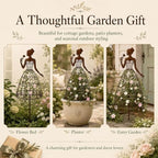 Vintage Lady Garden Trellis Stake, Rustic Garden Art Decor for Yard - Image 7