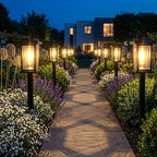 Melunar Solar Pathway Lights Outdoor, 8 Pack Solar Powered Garden Lights Waterproof, Auto On/Off Outdoor Landscape Lights for Patio, Walkway, Driveway, Lawn, Pool Decor. (Warm White) - Image 3