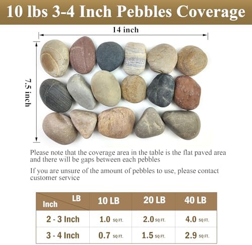 FANTIAN 40 lbs Garden Rocks Mexican Beach Pebbles, 3-4 Inch Decorative Large River Rocks for Landscaping Aquarium Yard Garden Paving Large Plant Crafting and Walkways - Image 4