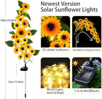 Solar Garden Lights Outdoor, Solar Sunflower Lights with 46 Lifelike Sunflower, Waterproof 90 Bright LED Fall Flowers Garden Decor for Patio Flower Bed Yard, Gift for Mom (2 Pack) - Image 2