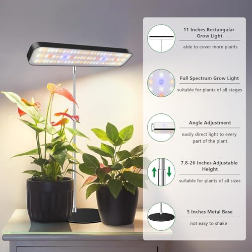Aumtrly Grow Light Black 3 Pack, Full Spectrum Plant Light, Timer with Base - Image 4
