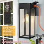 Large Porch Lights with GFCI Outlet, Outdoor Wall Light Fixtures - Image 2
