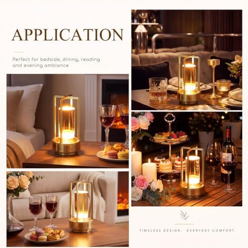 Riakrum 2 Pack Cordless Table Lamp Rechargeable LED Light, Lantern - Image 6