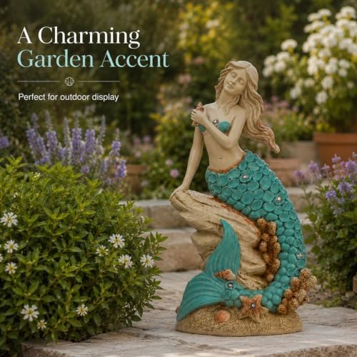 Magical Solar Mermaid Garden Statue Figurine - Image 7