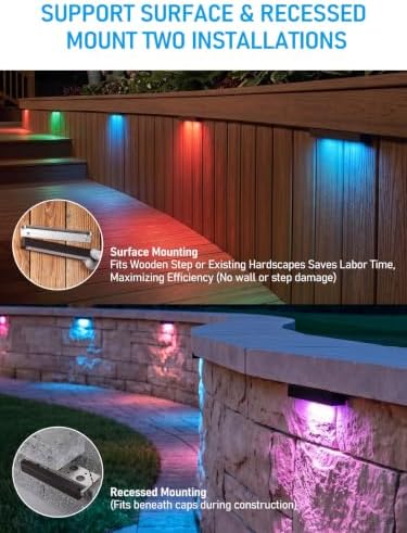 LEONLITE 4-Pack RGBCW 7 Inch LED Hardscape Lighting, Color Changing - Image 6