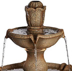 Arosco 43" High Sand 3-Tier LED Lighted Outdoor Fountain - Image 3