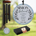 Custom Memorial Wind Chime for Husband, Personalized Grandfather Father Brother Sympathy Windchime, in Loving Memory Garden Outdoor Decor Soothing Deep Tone by CSKIS-PersonalizedGifts