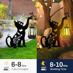 2 Pack Black Cat Solar Lights Outdoor Garden - Solar Lights Outdoor Garden Decor Stake with Butterfly Decorative Metal Housewarming Ornament for Yard Lawn Patio – Unique Gift Ideas for Mom - Image 4