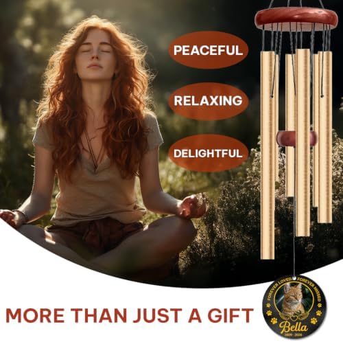 Personalized Chicken Memorial Wind Chime, Custom Name & Year Forever Loved, Sympathy Gift Backyard Garden Outdoor Deep Tone Windchimes - Image 3