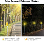 Joyibay 5-Pack Solar Powered Driveway Markers, Solar Warning Lights, Solar Outdoor Driveway Lights, Driveway Reflectors on Poles for Snow Road Yard(Yellow) - Image 4