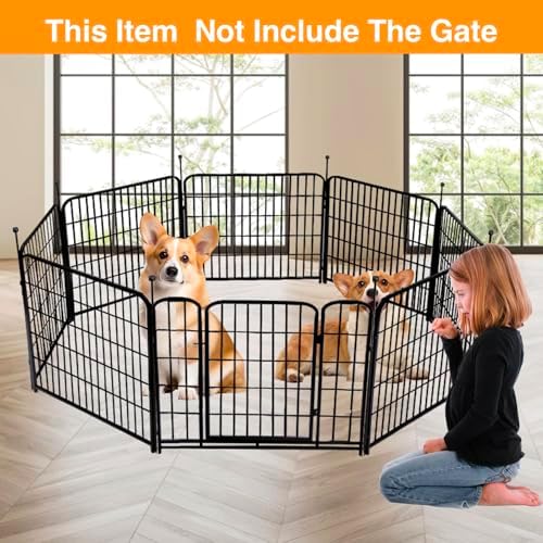 Getlay Doorless Animal Barrier Fence, 40in(H) 14 Panels Total 31 Ft(L), Garden Fences and Borders for Dogs, Anti Dig Fence Barrier, Black Metal Decorative Garden Fencing, Flower Bed Fencing - Image 4