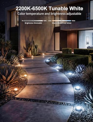 APPECK Outdoor Ground Lights 15 Pack, 32FT RGBCW Pathway Lights Wired - Image 4