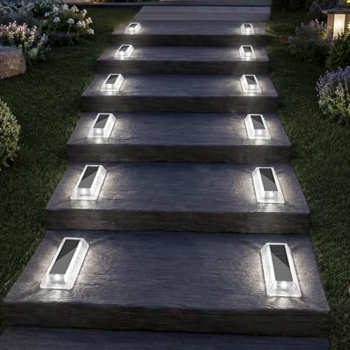 Lacasa Solar Driveway Lights 12 Pack,White LED Outdoor Deck Dock Lights by Lacasa