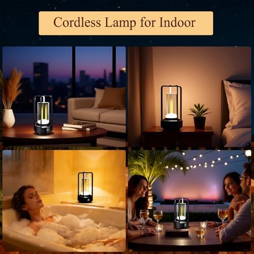 Cordless Table lamp, 4000mAh Battery Rechargeable Lamp (Black-2) - Image 6