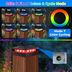 Peasur 6 Packs 4x4 Post Solar Lights RGB Color Changing - Image 2