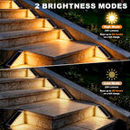 AUDLES Solar Step Lights for Outside 6 Pack, 28 LED 2 Brightness Modes - Image 6