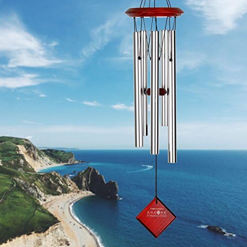 Woodstock Chimes Encore Collection, Chimes of Polaris, 22'' Silver Wind Chimes for Outdoor, Patio, Home or Garden Décor (DCS22) - Image 4