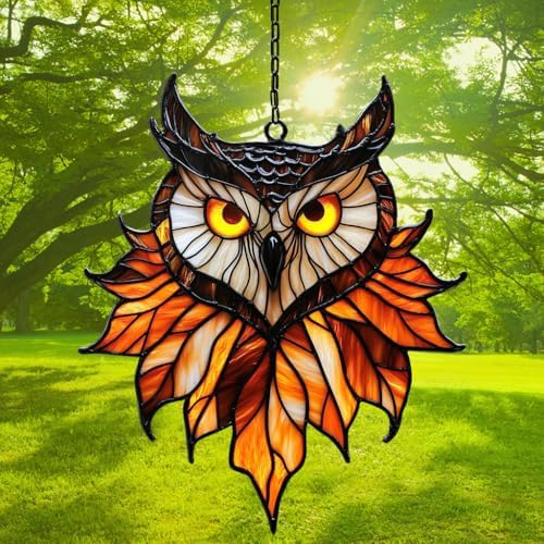 Autumn Owl Acrylic Suncatcher - Image 3