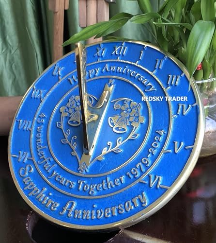 45th Anniversary Sundial Wedding Memorial Gift for Love Ones 8 inches Home and Garden Decor - Image 6