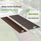 8FT Wooden Garden Parhway Walkway Outdoor 25" Wide Oversize Roll Out Decorative Patio pavers Path Wood Flooring Non-Slip Surface Road Floor for Yard Lawn Vegetable Garden Wedding Party (Carbonized) - Image 4