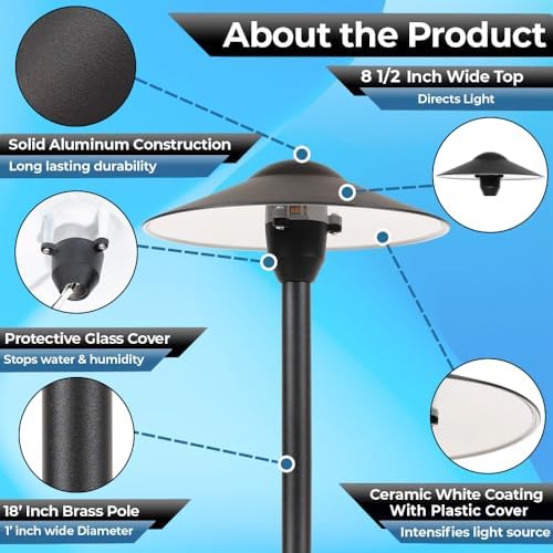LED Pathway Lights 131 - Heavy Duty Metal Low Voltage Landscape Lighting, 12V Driveway Lights Outdoor Walkway Garden Pathway Lighting with Warm White G4 3.5W 2700K LED Bulb, Ground Stake & Connectors - Image 2