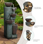 Naturefalls 39.7" Tall Outdoor Water Fountain and Waterfalls - Large Garden Fountain with LED Lights, 5-Tier Cascading, Indoor and Outdoor Fountains for Garden, Patio, Deck, Porch, Backyard and Home - Image 4
