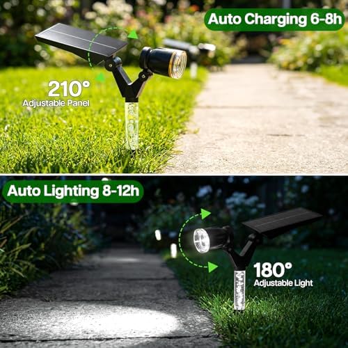 Solar Spot Lights Outdoor Waterproof Spotlights, Cool White 4 Pack - Image 4