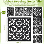Pangda 8 Pcs Rubber Stepping Stones Outdoor, Black, Cross - Image 2