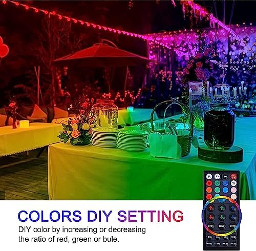 Upgraded LED Flood Light Outdoor 25W 4 Pack, DIY Color Changing Christmas Lights Outdoor Patio Floodlights with Remote, IP66 Waterproof RGB Spot Light Timing Uplights for Events Party Stage Light - Image 3