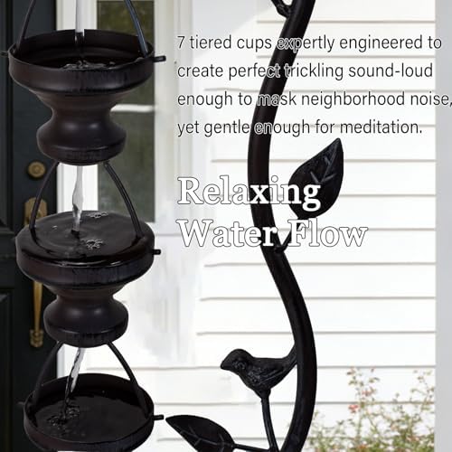 42" Outdoor Water Fountain 7-Tiers Cascading Garden Water Feature - Image 5