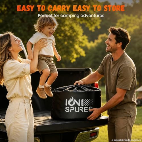 15-Inch Outdoor Fire Pit, Smokeless Fire Pit, Stainless Steel Fire Pit【Foldable Design】 with Portable Carry Bag【Iconic Airflow Design】 for Patio, Camping and Beach Activities - Image 4