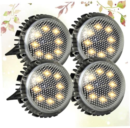 Solar Disk Ground Light 4 Pack Plastic Metal Waterproof Outdoor Lamp - Image 5