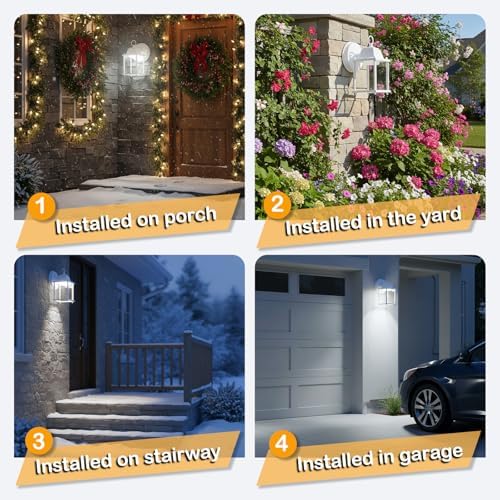 LIT-PaTH Outdoor Wall Light Fixture, Aluminum, LED 5000K, White, 2 Pack - Image 5
