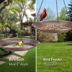 Good Directions Hanging Tranquility Bird Bath for Outside Backyard, Outdoor, Patio, Garden, Birdbath Gift for Bird Lovers Watchers, Small 13" Pure Copper Metal - Image 2