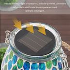 Waterproof Blue Mosaic Solar Jar Light Outdoor Lantern Solar Garden Lamp for Patio and Yard Decorative Jar - Image 4
