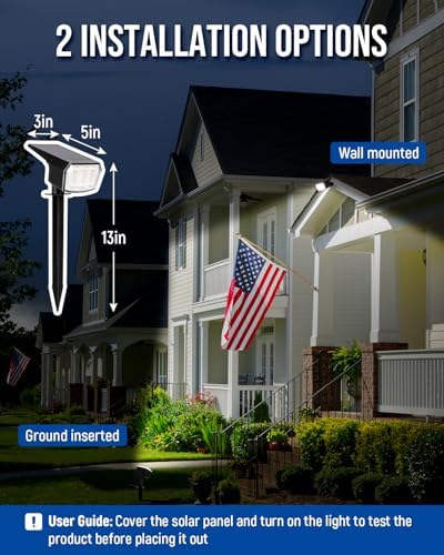 AUDERWIN Solar Spot Lights Outdoor Waterproof, 6 Packs, Neutral White - Image 3