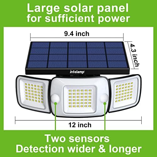 intelamp Solar Outdoor Lights, Motion Sensor with Dual Sensors Waterproof - Image 3