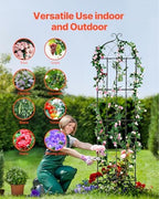 VEVOR Garden Trellis for Climbing Plants, 87 x 20 in, 4 Packs Rustproof Metal Garden Flower Trellis, Outdoor Climbing Rose Cucumbers Support, Decorative Clematis Trellis for Courtyards Lawns - Image 4