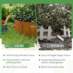 Wood Garden Edging, 12" H x 13.2 Ft L, 2 Pack, Walnut Garden Fence - Image 4