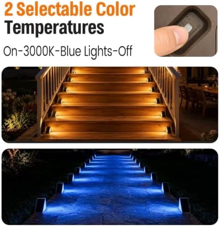 Blue Solar Lights for Outside, Solar Deck Lights Outdoor Waterproof, Step - Image 2
