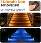 Blue Solar Lights for Outside, Solar Deck Lights Outdoor Waterproof, Step - Image 2