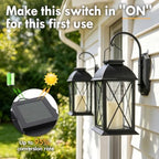 Solar Lanterns Outdoor Waterproof 2 Pack Black Hanging Lights with Candles - Image 6