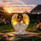 Solar Dog Memorial Stone with Wings Cross Cardinal Passing Away Gift - Image 4