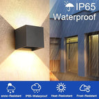 4 Pack LED 20W Outdoor Wall Lights Exterior/Interior 3 Colors Adjustable Wall Sconce Up and Down Light Porch Lights IP65 Waterproof Exterior Wall Sconce Modern Outdoor Lighting Square Aluminum Black - Image 4
