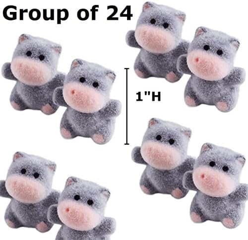 Factory Direct Craft Package of 24 Flocked Miniature Gray Hippos - Tiny Hippo Shapes for Crafting - Image 2