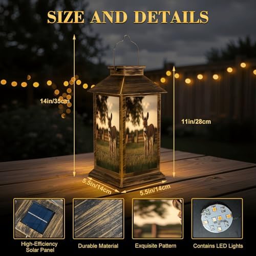 Solar Lantern Outdoor Waterproof Mother Baby Donkey Together Garden Decor LED Hanging Solar Lights Tabletop Lamp Gifts for Women Mom Outside Yard Patio Porch - Image 2