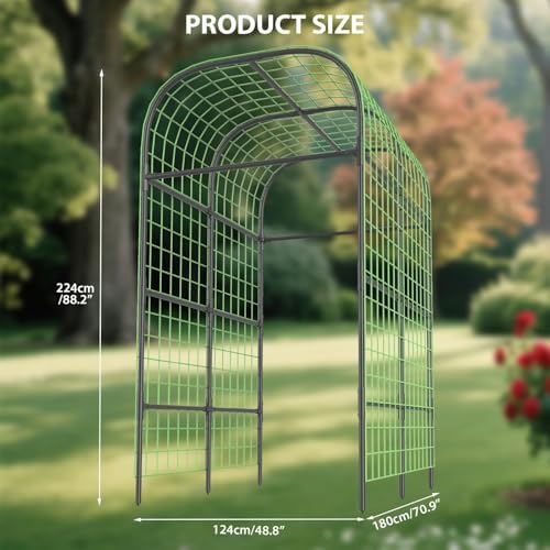 Garden Arch Trellis for Raised Beds, 7.3 ft Plant Support for Cucumbers, Melons, Vegetables, Peas, Tomatoes & Climbing Vegetables, Outdoor Rust-Resistant Trellis for Vertical Growing - Image 5